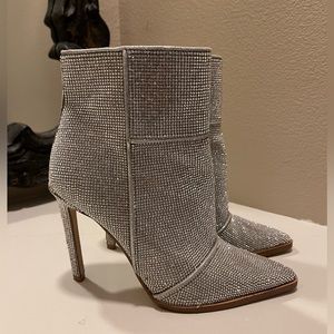 Aqua rhinestone bootie